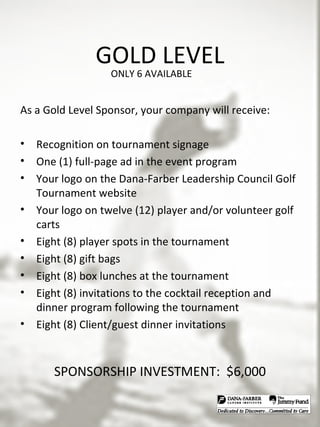 2009 Dflc Golf Tournament Sponsorship Opportunities