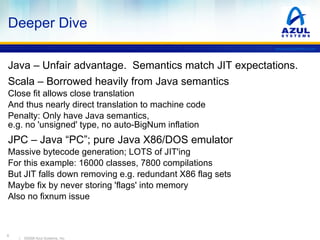 JIT'ing to good code?  (JIT'ing at all?) Personal goal: you ARE using that fancy JIT, right? Otherwise, why did I bother?  ;-) 'nother goal: maybe help the world escape the Java box 
