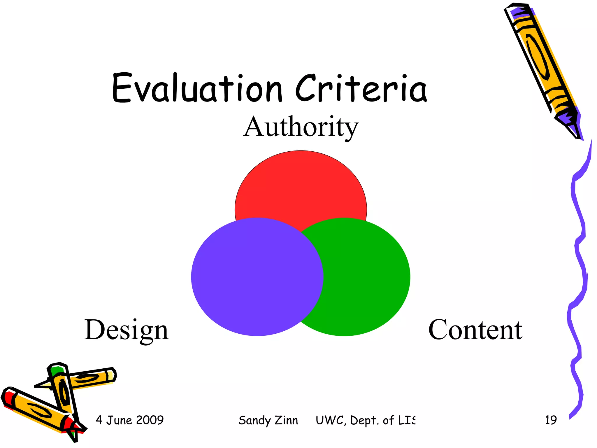 Evaluation Criteria Authority Content Design 