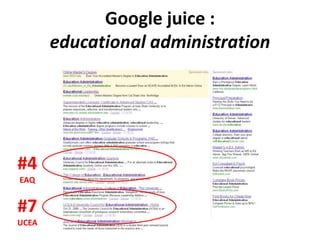 Google juice : educational administration#4EAQ#7UCEA
