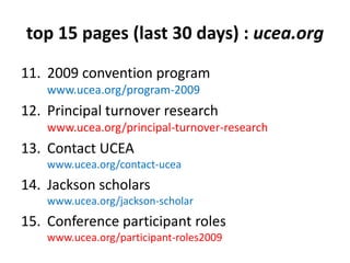 2009 Presentation to the UCEA Executive Committee