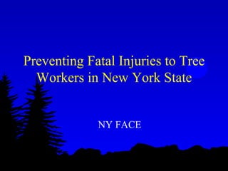 Preventing Fatal Injuries to Tree
  Workers in New York State


             NY FACE
 