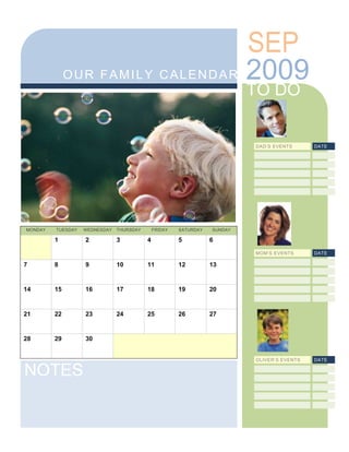 2009 Family Calendar Slide 9