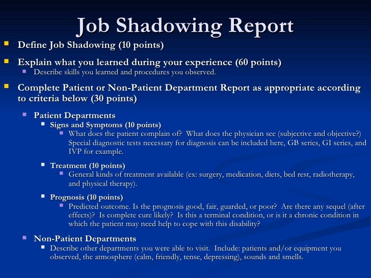 job shadowing programs