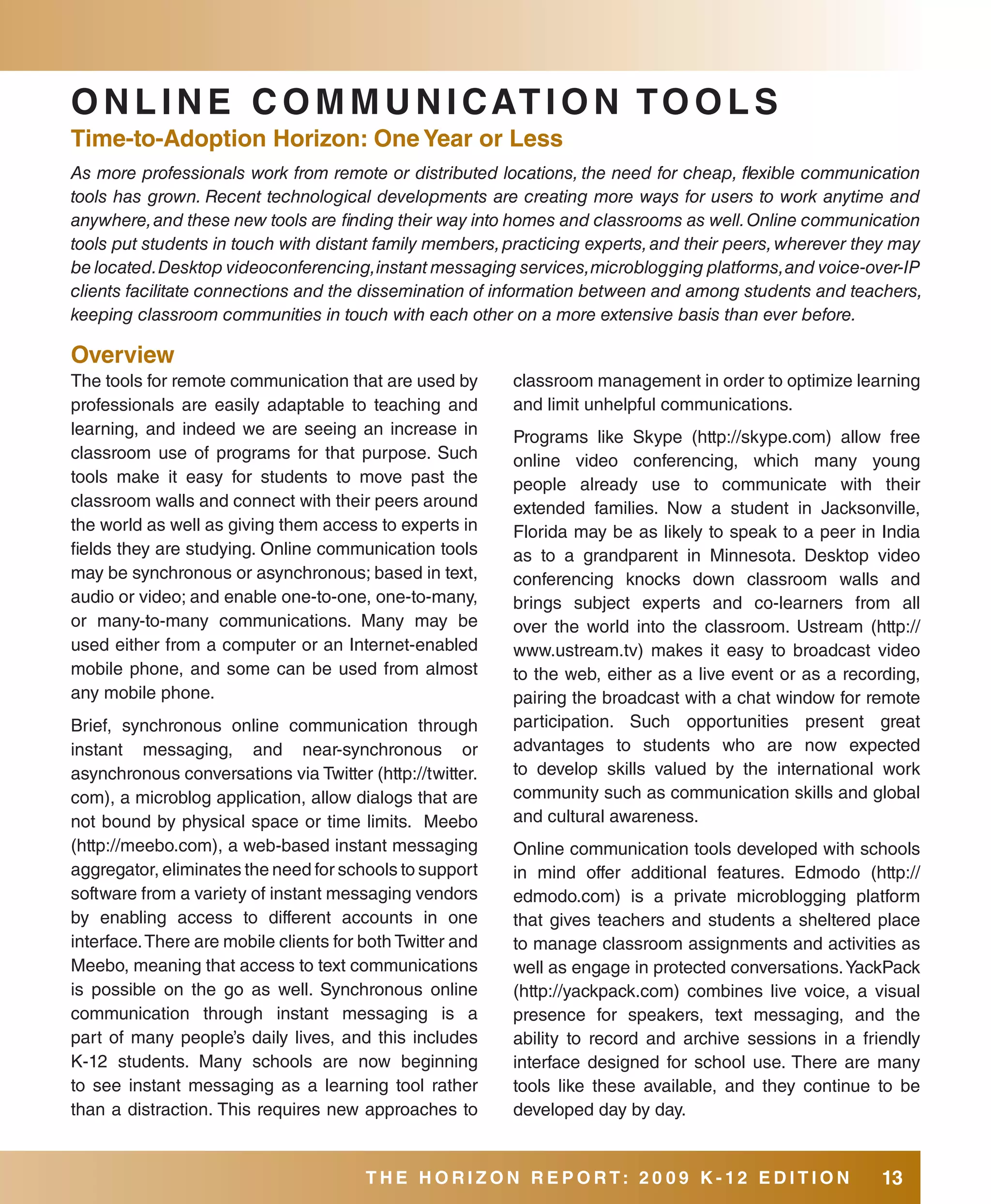 2009 Horizon Report K12