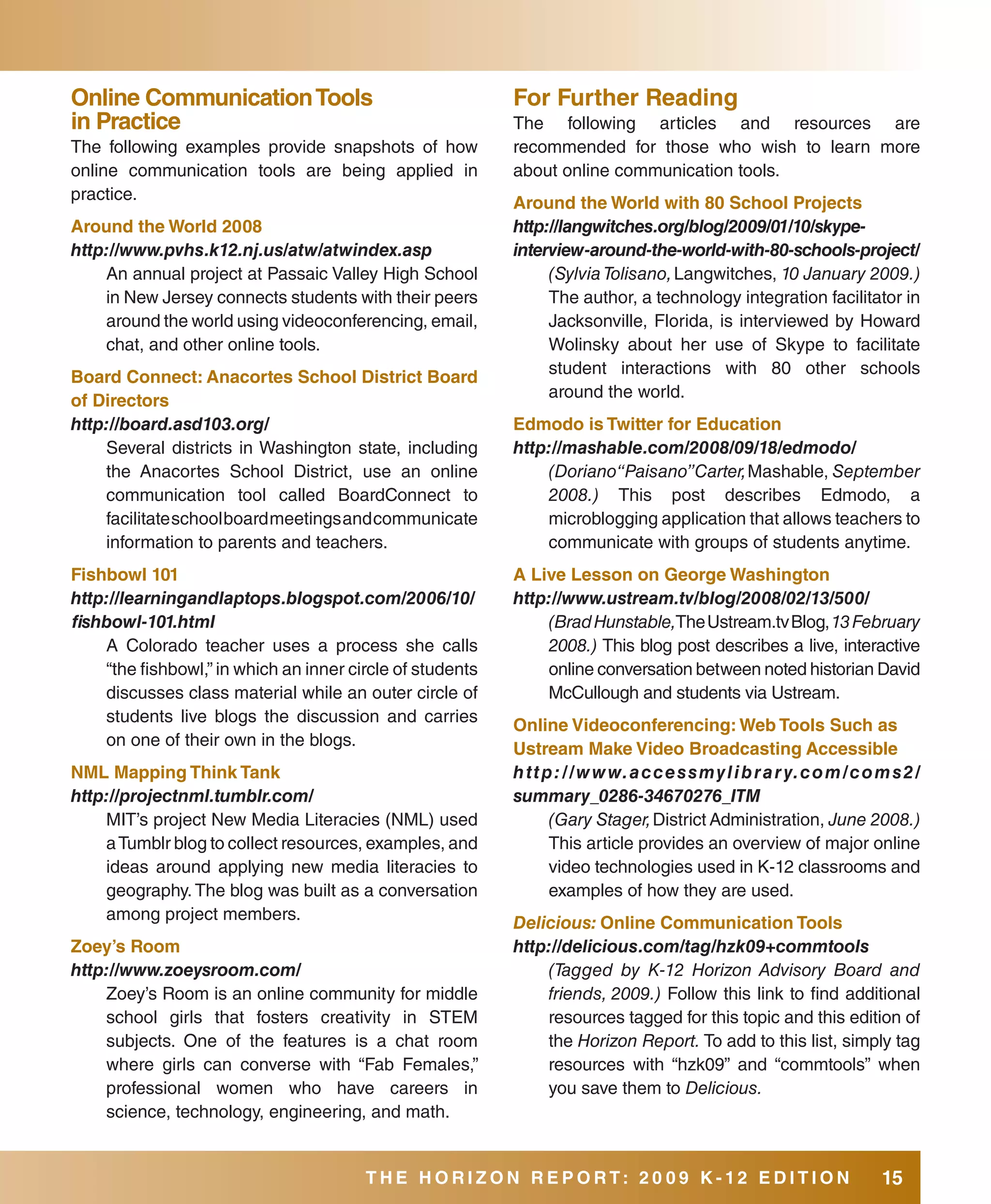 2009 Horizon Report K12