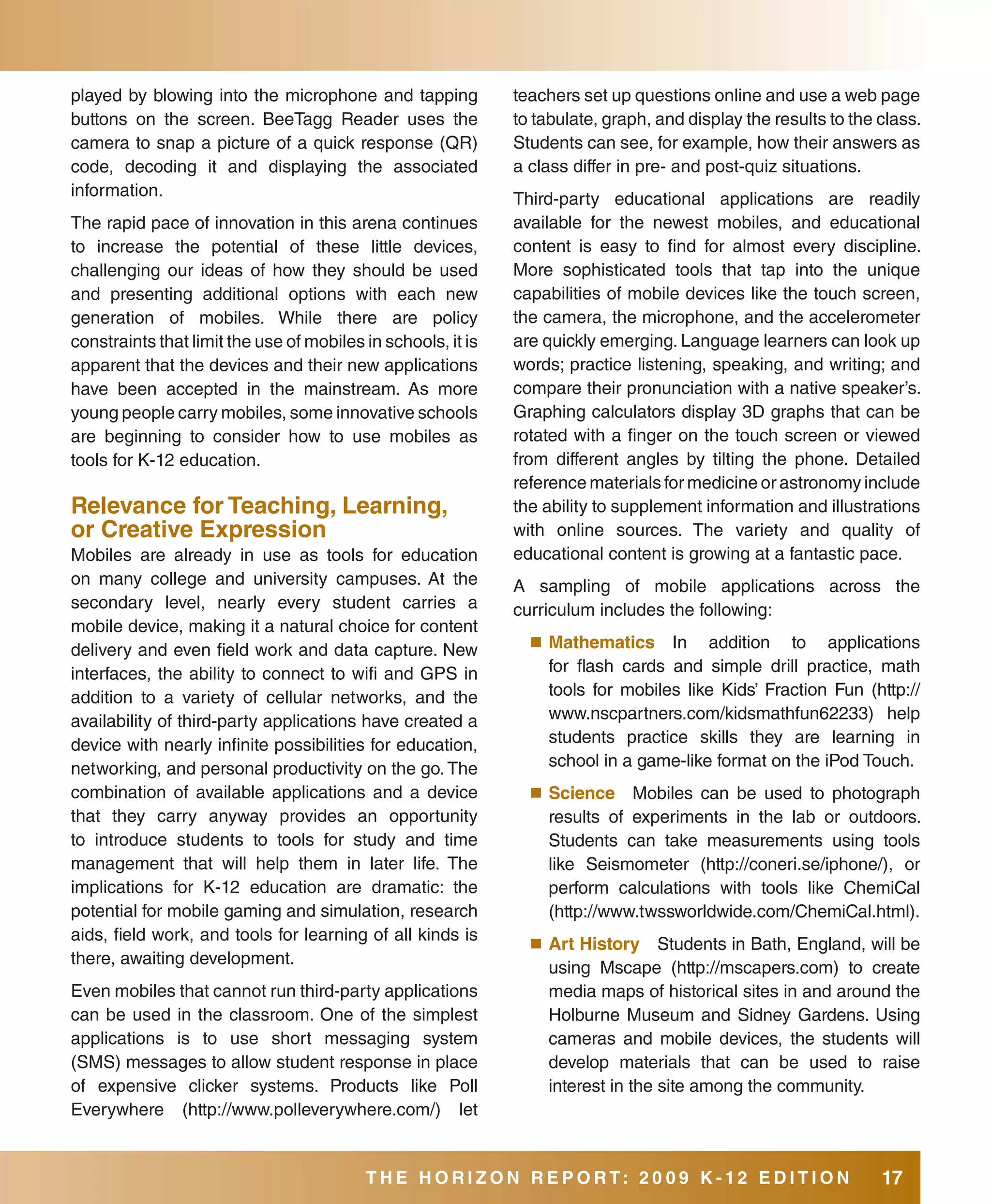 2009 Horizon Report K12