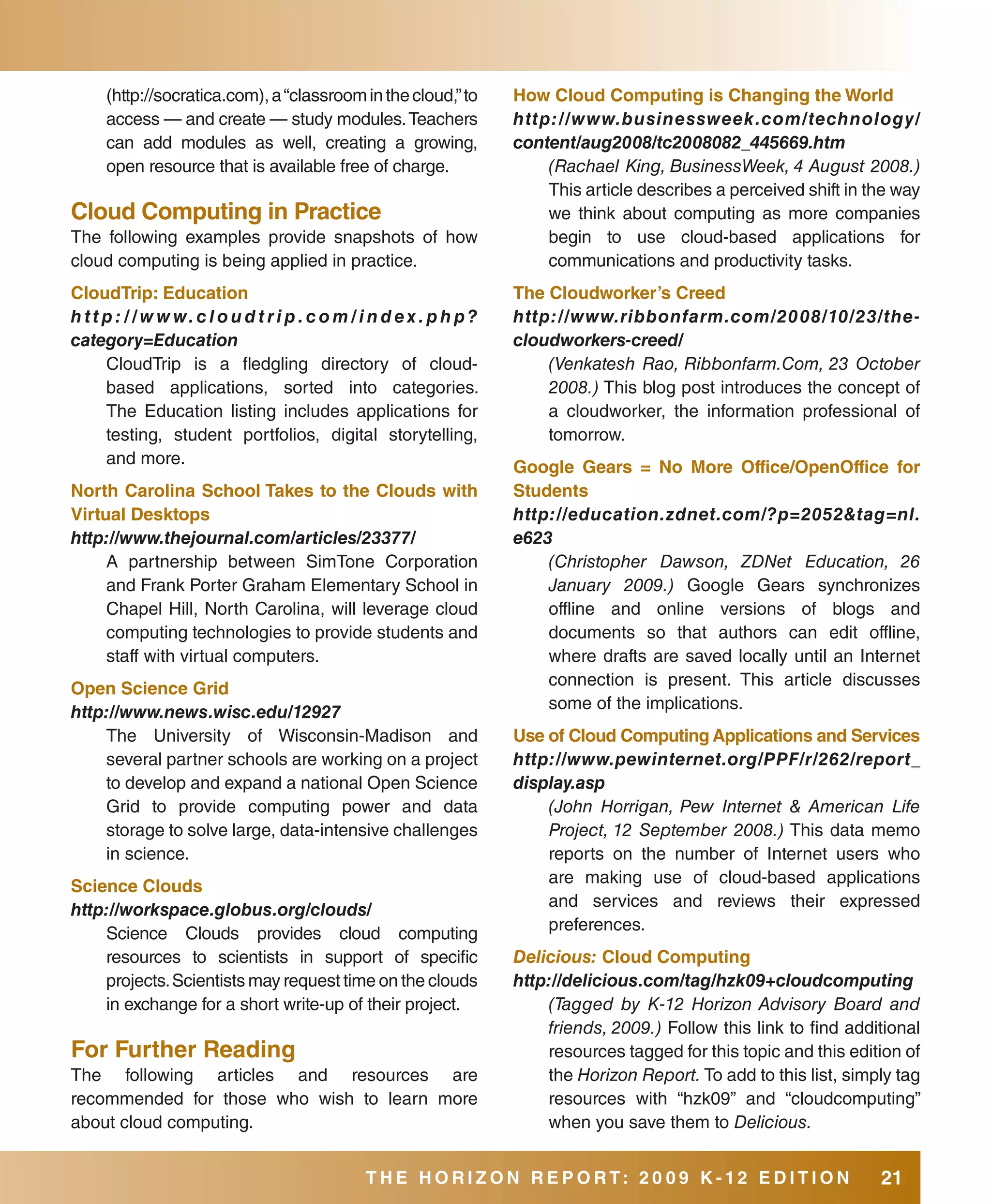 2009 Horizon Report K12