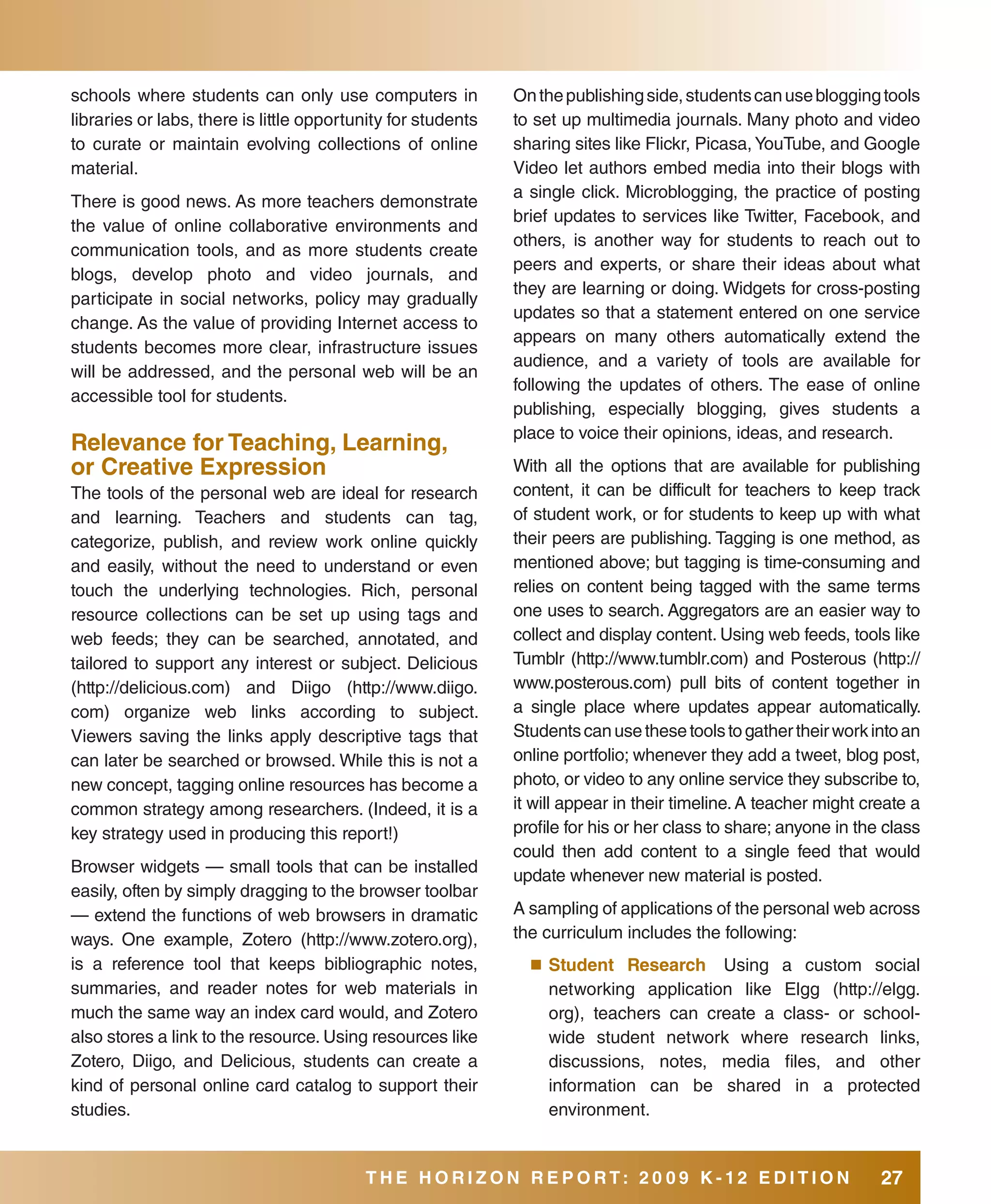 2009 Horizon Report K12