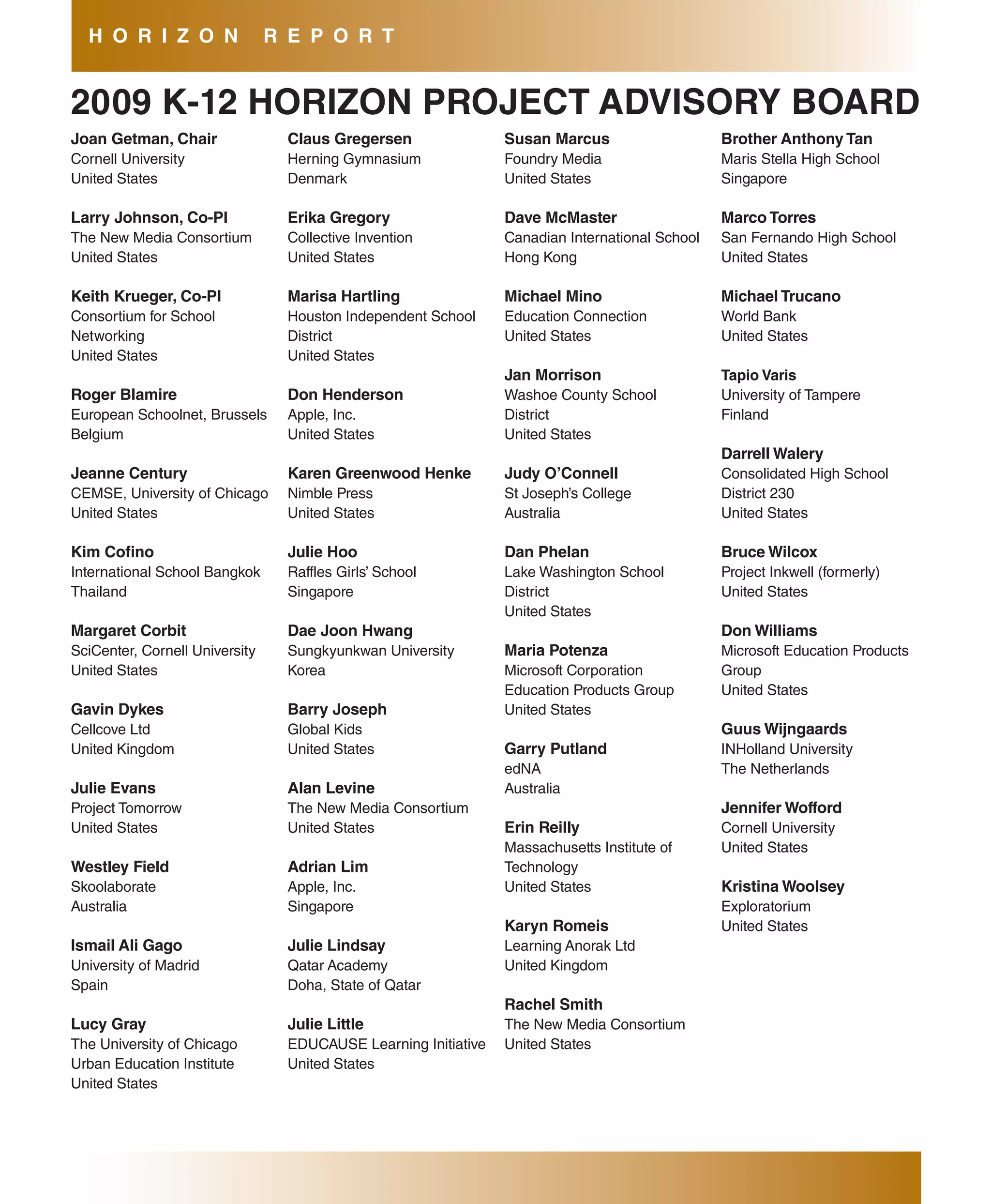 2009 Horizon Report K12