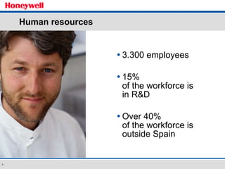 Human resources 3.300 employees 15%  of the workforce is  in R&D Over 40%  of the workforce is outside Spain 
