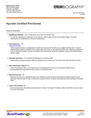 2009 Hyundai Accent | PDF