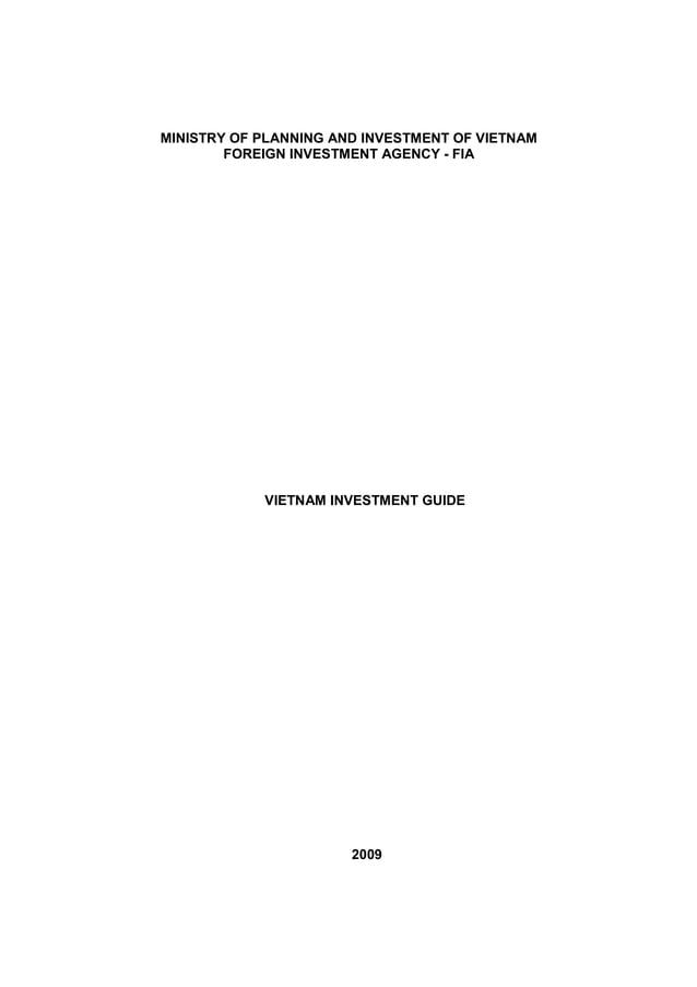 Vietnam Investment Guide 2009 Overview of Economy, Legal Environment PDF