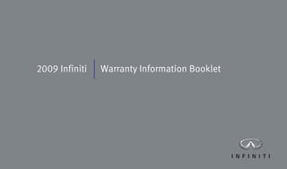 2009 Infiniti   Warranty Information Booklet
 