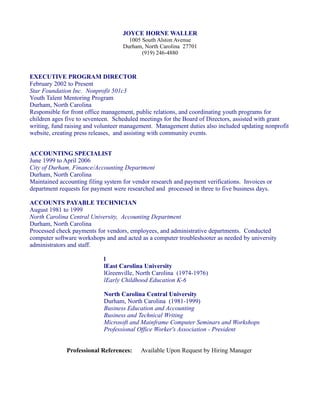 2009 jhw resume