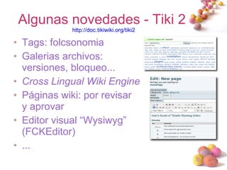 Colaboración entre PDI (3): Web 2.0 con Tiki