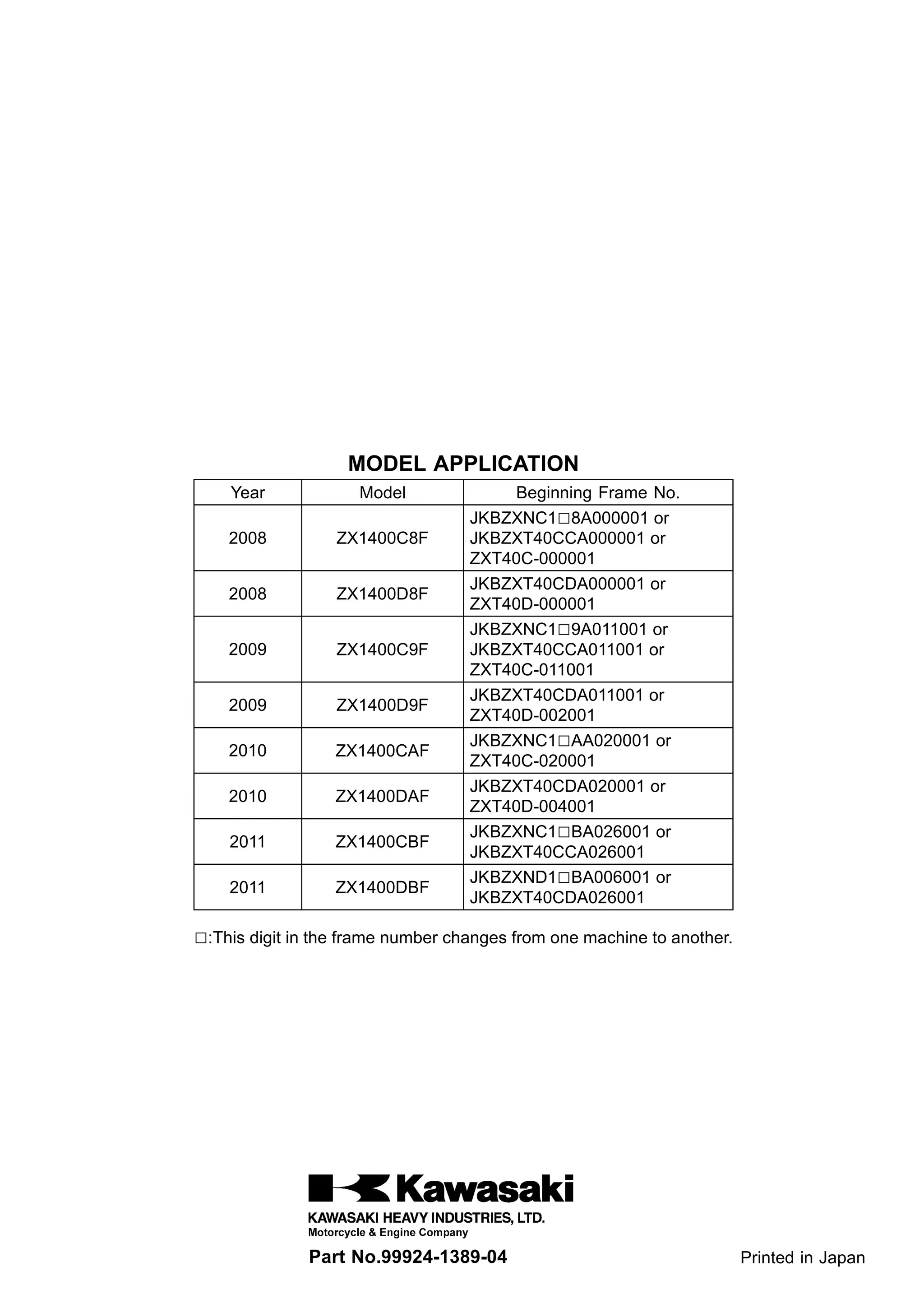 2009 kawasaki ninja zx1400 c9f service repair manual | PDF