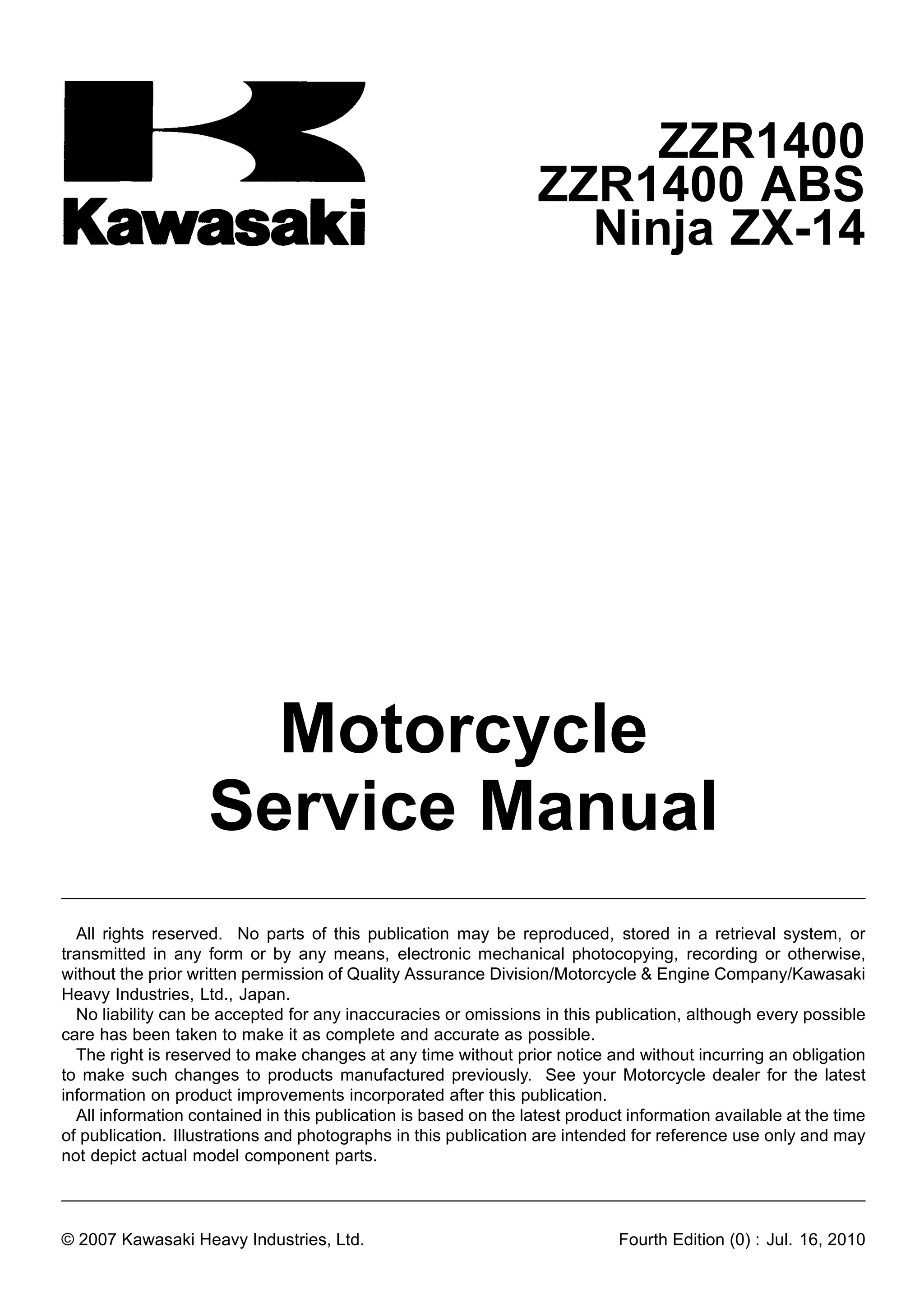 2009 kawasaki ninja zx1400 c9f service repair manual | PDF
