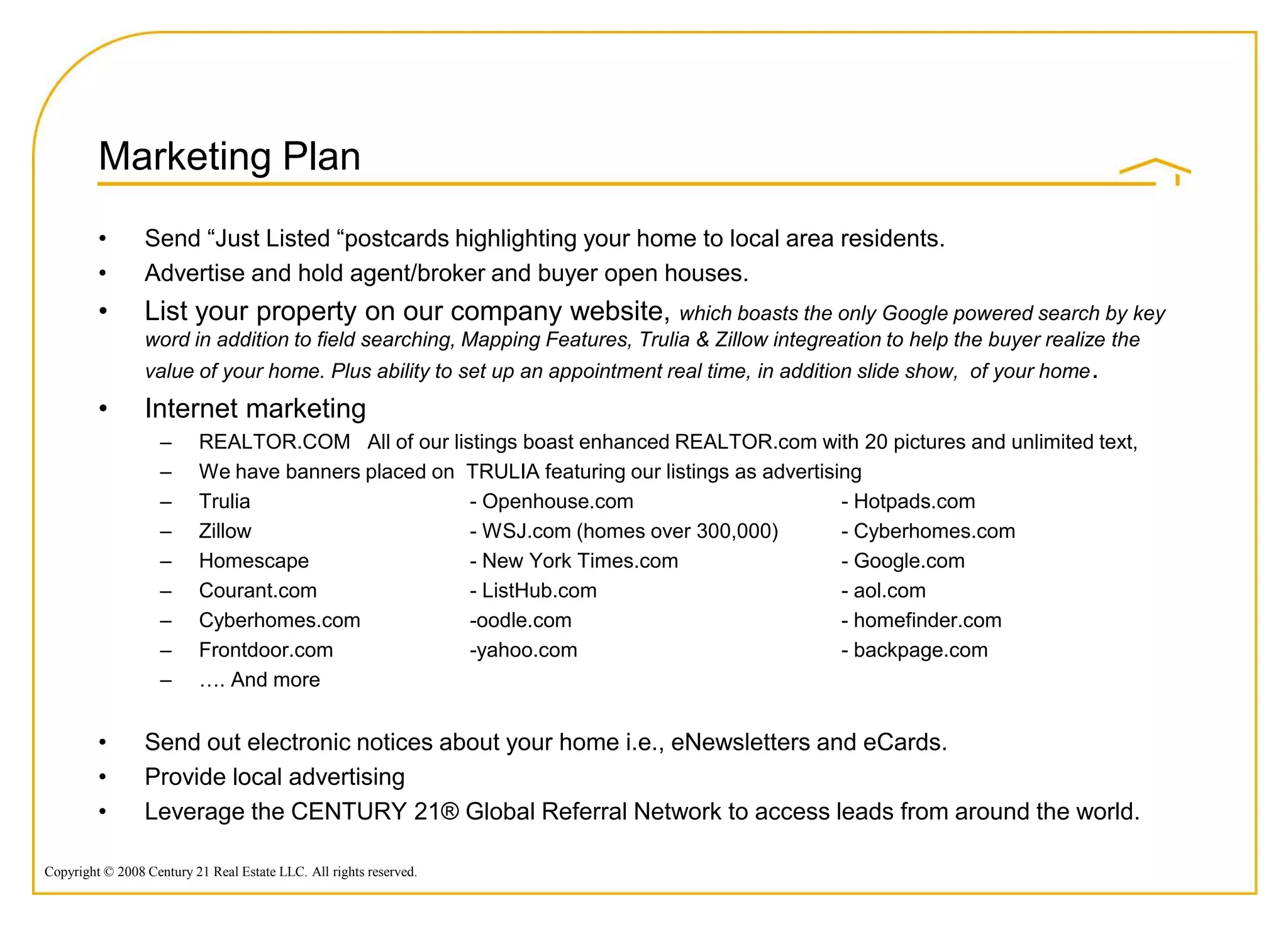 2009 Listing Presentation