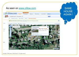 As seen on www.zillow.com                                   SAME
                                                                    HOUSE
                                                                    AGAIN !




Copyright © 2008 Century 21 Real Estate LLC. All rights reserved.
 