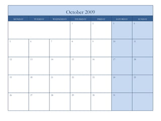 2009 Monthly Calendar(Powerpoint) | PPT