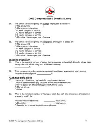 2009 nafed compensation & benefits survey questionnaire | PDF