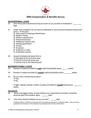 2009 nafed compensation & benefits survey questionnaire | PDF