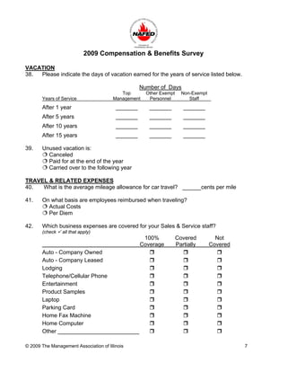 2009 nafed compensation & benefits survey questionnaire | PDF
