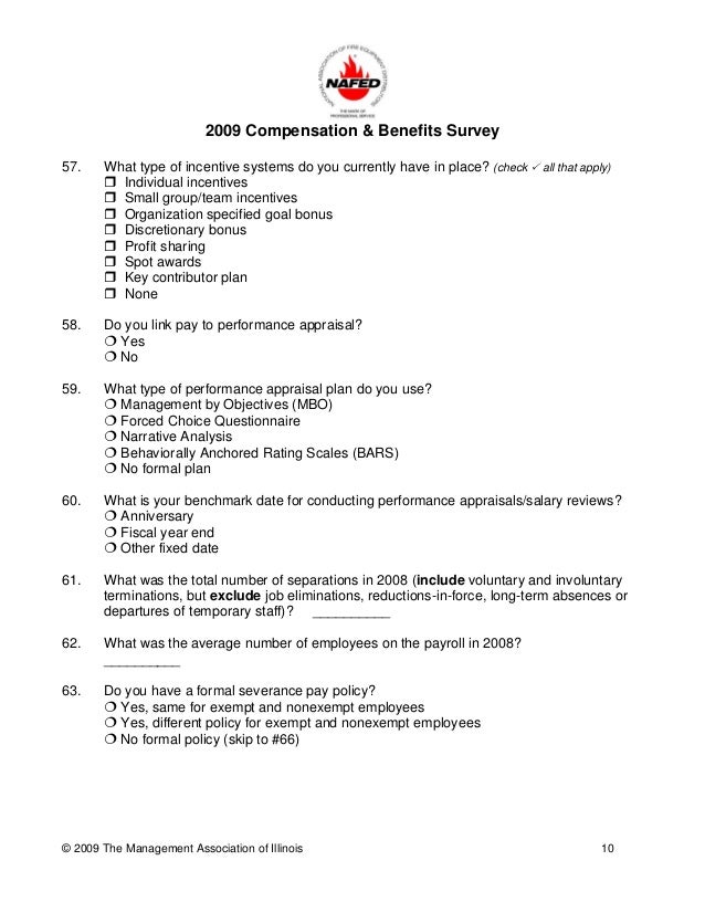 employee benefit survey questionnaire
