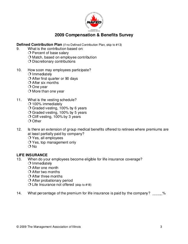 employee benefits survey questionnaire
