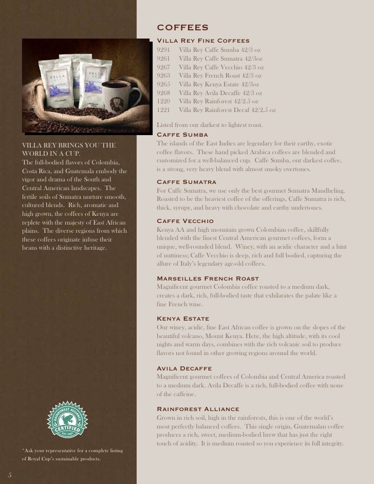 Royal Cup Coffee Office Coffee Catalog
