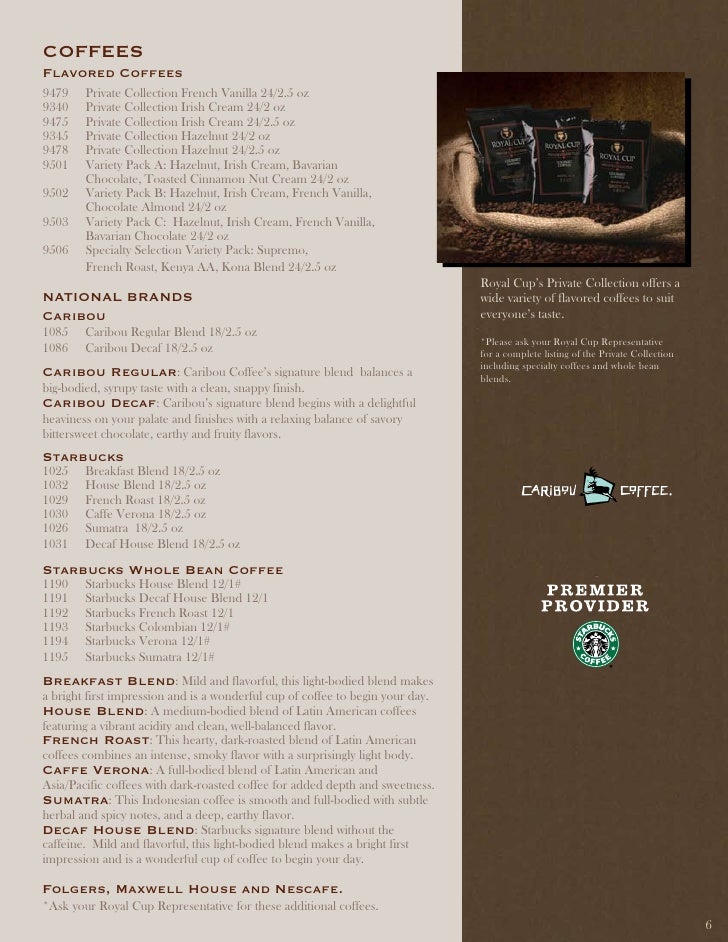 Royal Cup Coffee Office Coffee Catalog