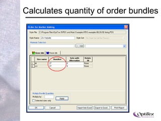 Calculates quantity of order bundles 