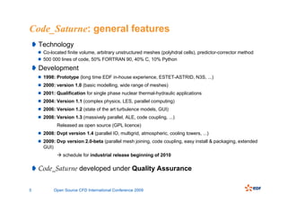 Presentation of the open source CFD code Code_Saturne | PDF
