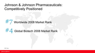 Johnson & Johnson Pharmaceuticals:
Competitively Positioned


 #7 Worldwide 2008 Market Rank
 #4 Global Biotech 2008 Market Rank

IMS Data
 