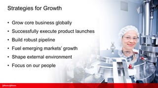 Strategies for Growth

• Grow core business globally
• Successfully execute product launches
• Build robust pipeline
• Fuel emerging markets’ growth
• Shape external environment
• Focus on our people
 