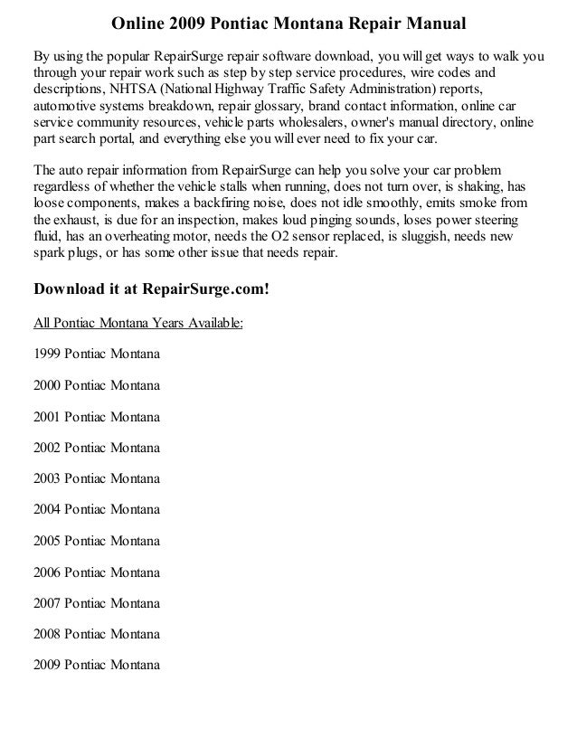 2009 Pontiac G3 Repair Manual Download 2009 Pontiac G3 Repair Manual Download