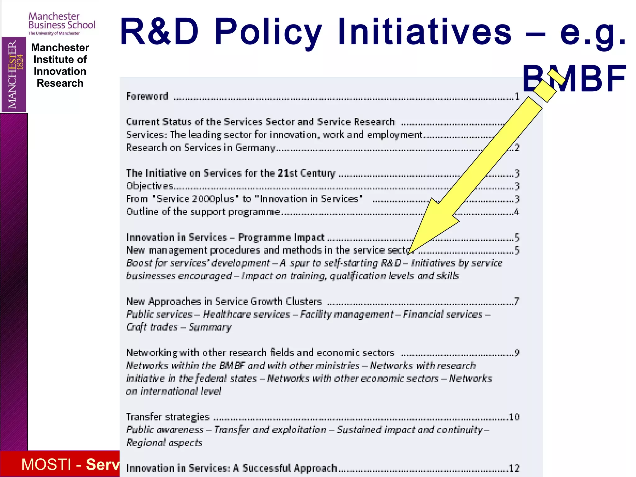 R&D Policy Initiatives – e.g. BMBF 