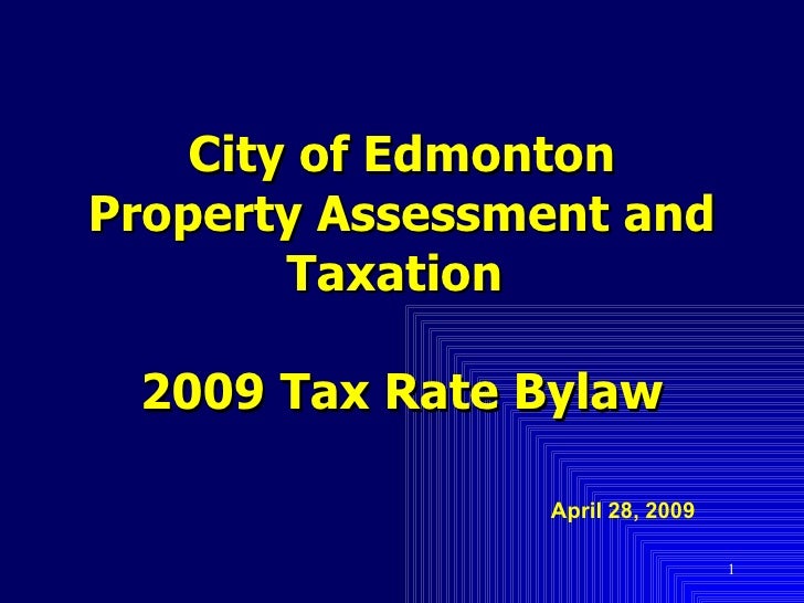 2009 Tax Presentation to Edmonton City Council
