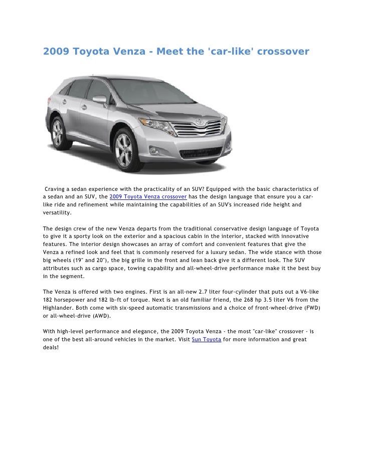 2009 Toyota Venza Crossover Port Richey Florida