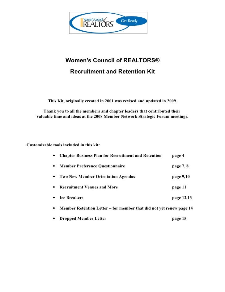 Wcr Member Recruitment Retention Kit
