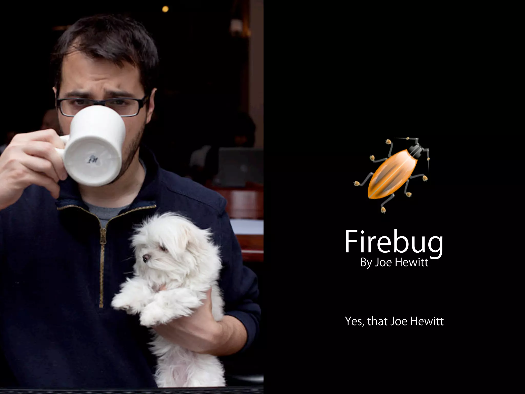 Firebug
   By Joe Hewitt




Yes, that Joe Hewitt
 