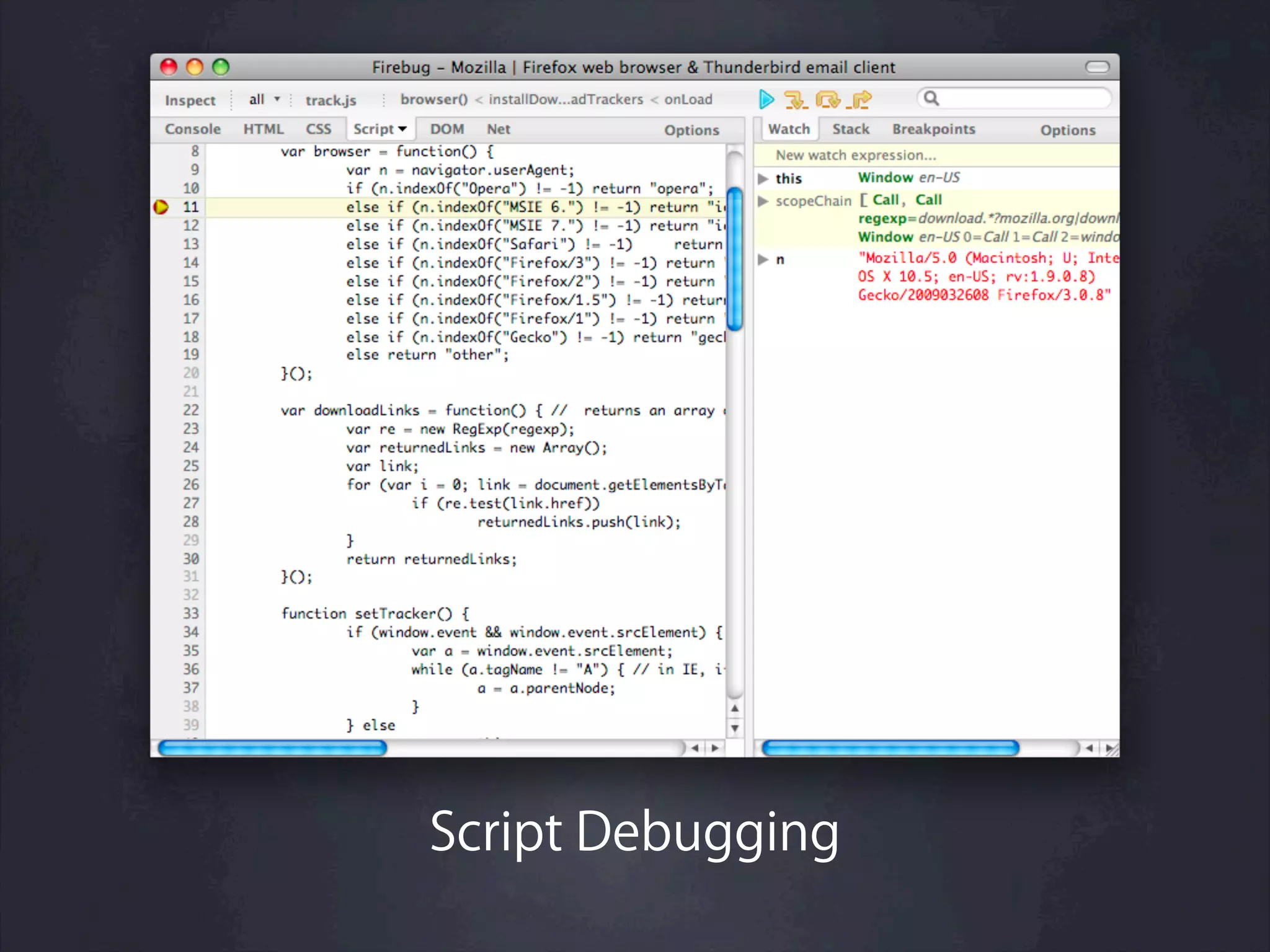 Script Debugging
 