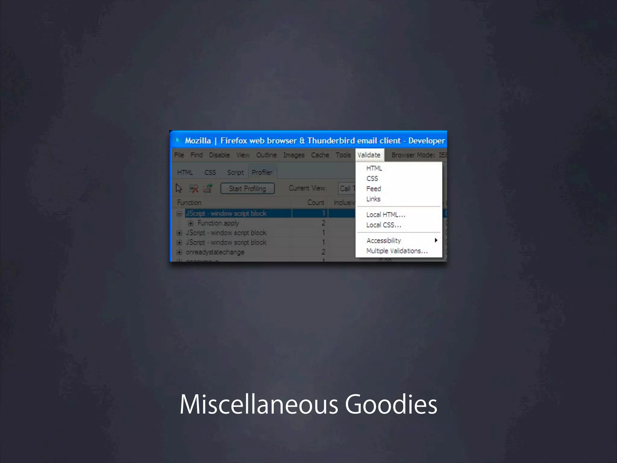 Miscellaneous Goodies
 