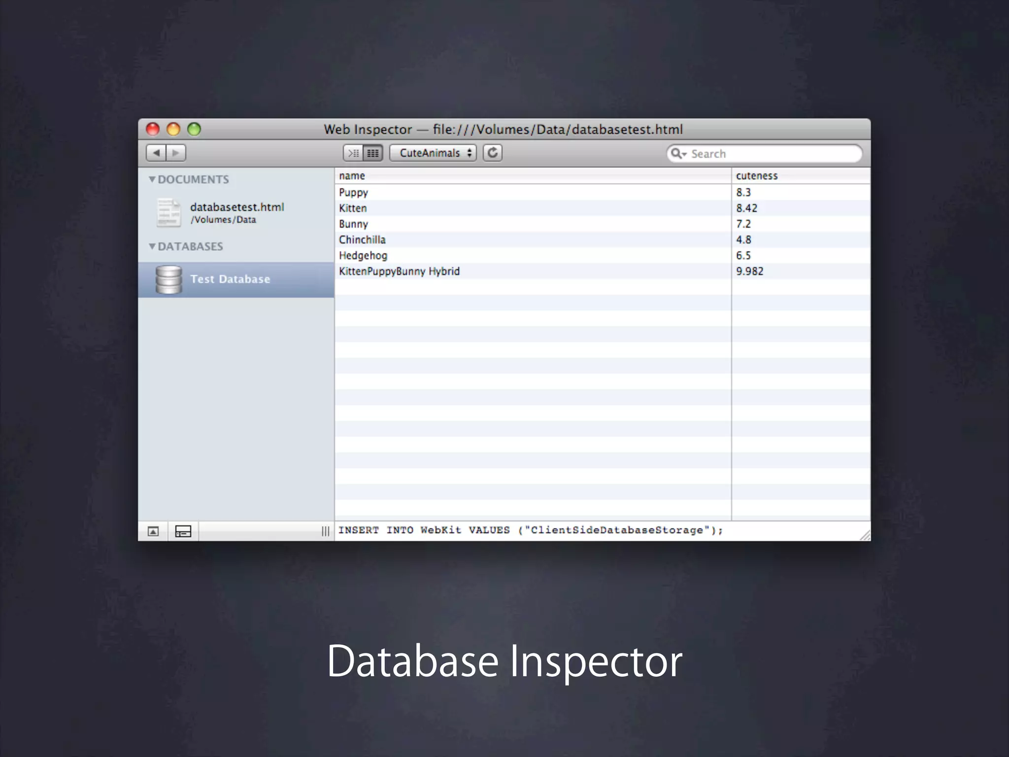 Database Inspector
 
