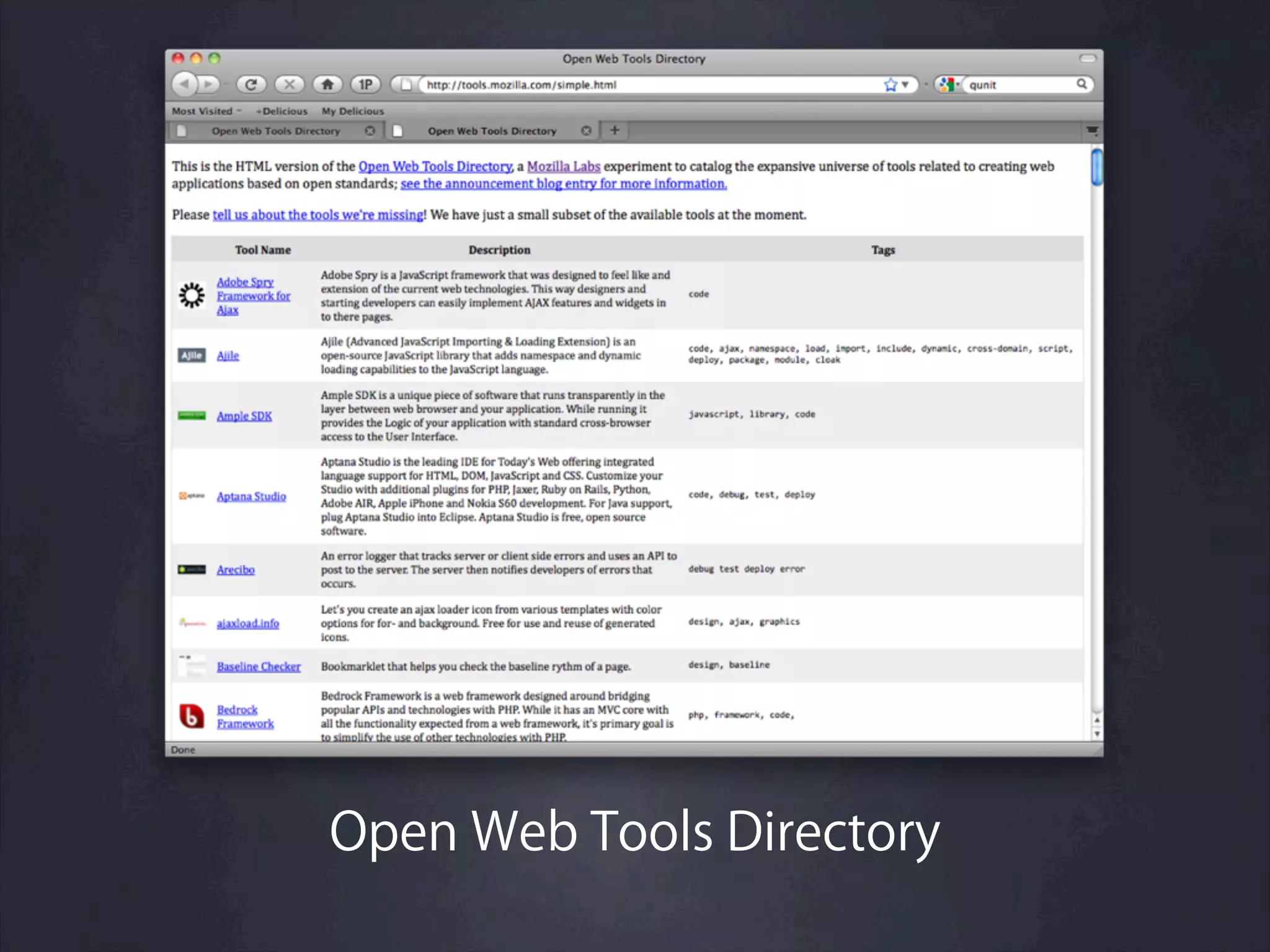 Open Web Tools Directory
 