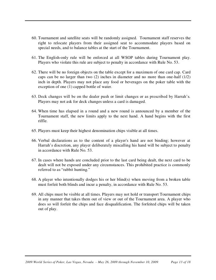 Poker blind rules