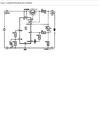 Figure 1. ALIMENTATION RÉGLABLE LINÉAIRE.
 