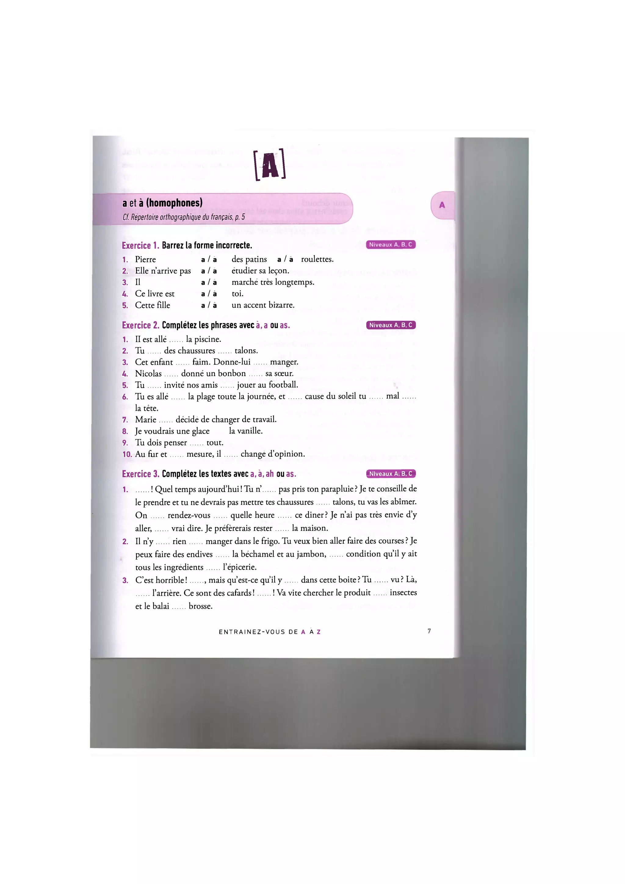 Est-ce à ou de 1:Répertoire 2:Exercices 200 exercices de A1 à C1.pdf