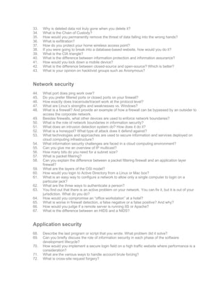 200 IT Secutiry Job Interview Question | PDF
